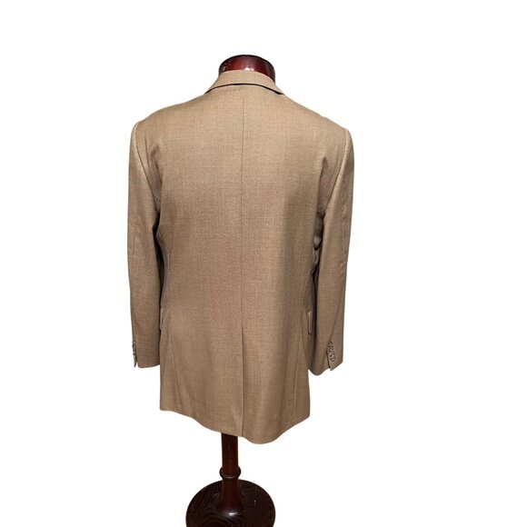 Jack Victor Noble CT Super 110s Wool Blazer Jacket Sz 40R Lt Tan Single Breasted - Picture 2 of 16